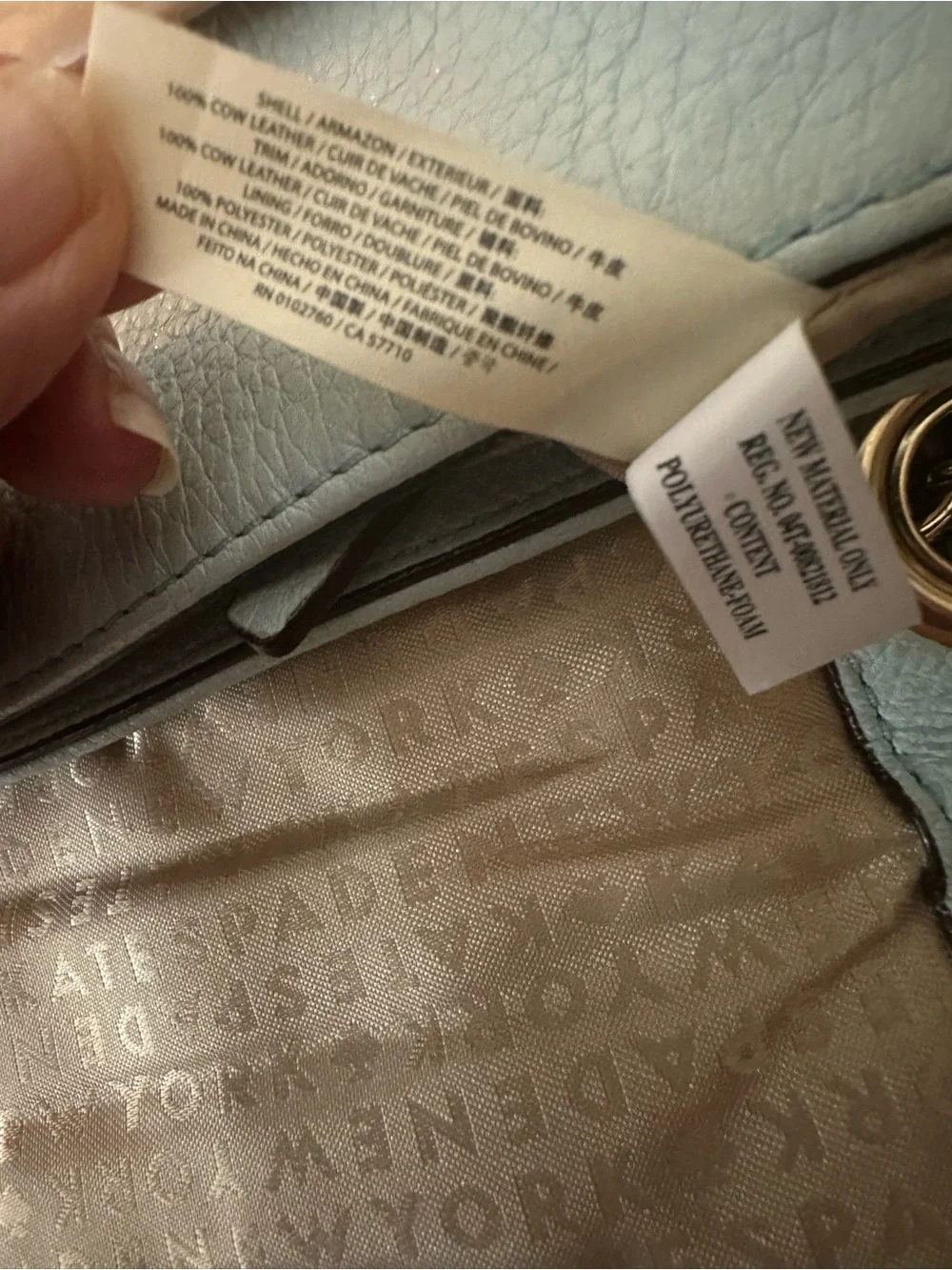 kate spade Astor Court Blue Quilted Leather Shoulder Bag With Turn Lock